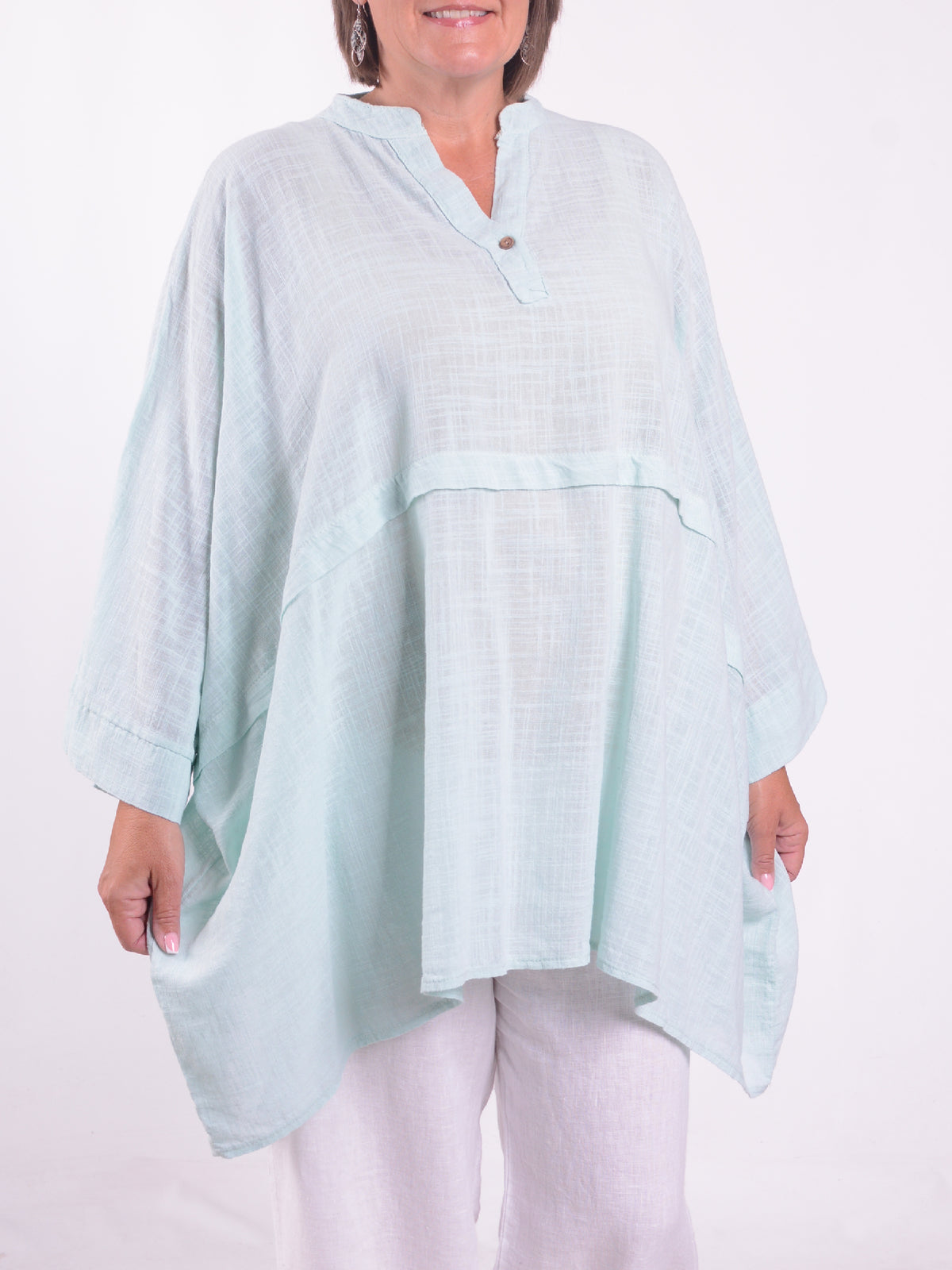 Lagenlook Oversized Cotton Tunic - 12873, Tunic, Pure Plus Clothing, Lagenlook Clothing, Plus Size Fashion, Over 50 Fashion