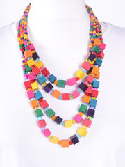Lagenlook Colourful 4 Strand Necklace - LAGEN12, , Pure Plus Clothing, Lagenlook Clothing, Plus Size Fashion, Over 50 Fashion