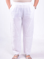 Wide-Leg Barrel Linen Trousers - 13399, , Pure Plus Clothing, Lagenlook Clothing, Plus Size Fashion, Over 50 Fashion