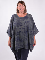Lagenlook Oversized Cotton Tunic - 10077 FLORAL