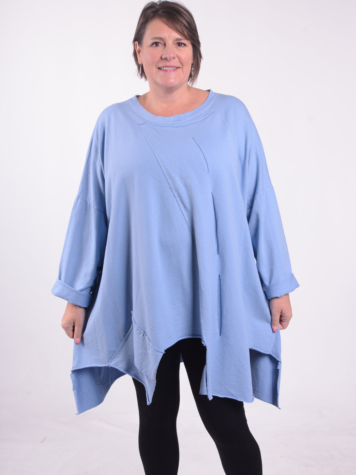 Cotton Slash Tunic - 11029, Tunic, Pure Plus Clothing, Lagenlook Clothing, Plus Size Fashion, Over 50 Fashion