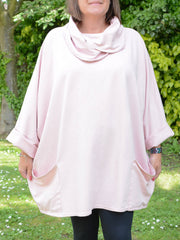 Cotton Cowl Neck Long Length Tunic - 9822, Tops & Shirts, Pure Plus Clothing, Lagenlook Clothing, Plus Size Fashion, Over 50 Fashion