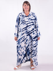 Lagenlook Hi-Lo Tie Dye Shirt Dress - VF8007