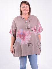 Lagenlook Cotton Floral Shirt - 661756, , Pure Plus Clothing, Lagenlook Clothing, Plus Size Fashion, Over 50 Fashion