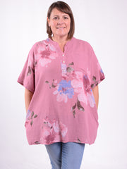 Lagenlook Cotton Floral Shirt - 661756, , Pure Plus Clothing, Lagenlook Clothing, Plus Size Fashion, Over 50 Fashion