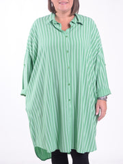 Lagenlook Striped Shirt Dress - 20686, Dresses, Pure Plus Clothing, Lagenlook Clothing, Plus Size Fashion, Over 50 Fashion