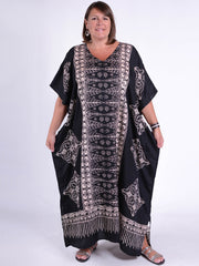 Lagenlook Long Kaftan - KAF23, , Pure Plus Clothing, Lagenlook Clothing, Plus Size Fashion, Over 50 Fashion