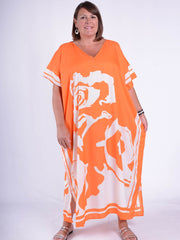 Lagenlook Long Kaftan - KAF23, , Pure Plus Clothing, Lagenlook Clothing, Plus Size Fashion, Over 50 Fashion