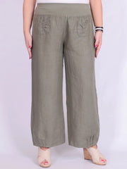 Heavy Linen Trousers with Front Pockets - 9762, Trousers, Pure Plus Clothing, Lagenlook Clothing, Plus Size Fashion, Over 50 Fashion