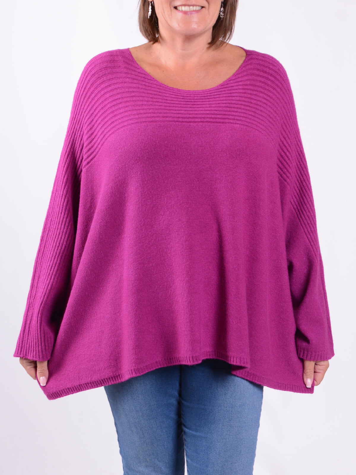 Soft Knit Boxy Jumper - 5074, , Pure Plus Clothing, Lagenlook Clothing, Plus Size Fashion, Over 50 Fashion