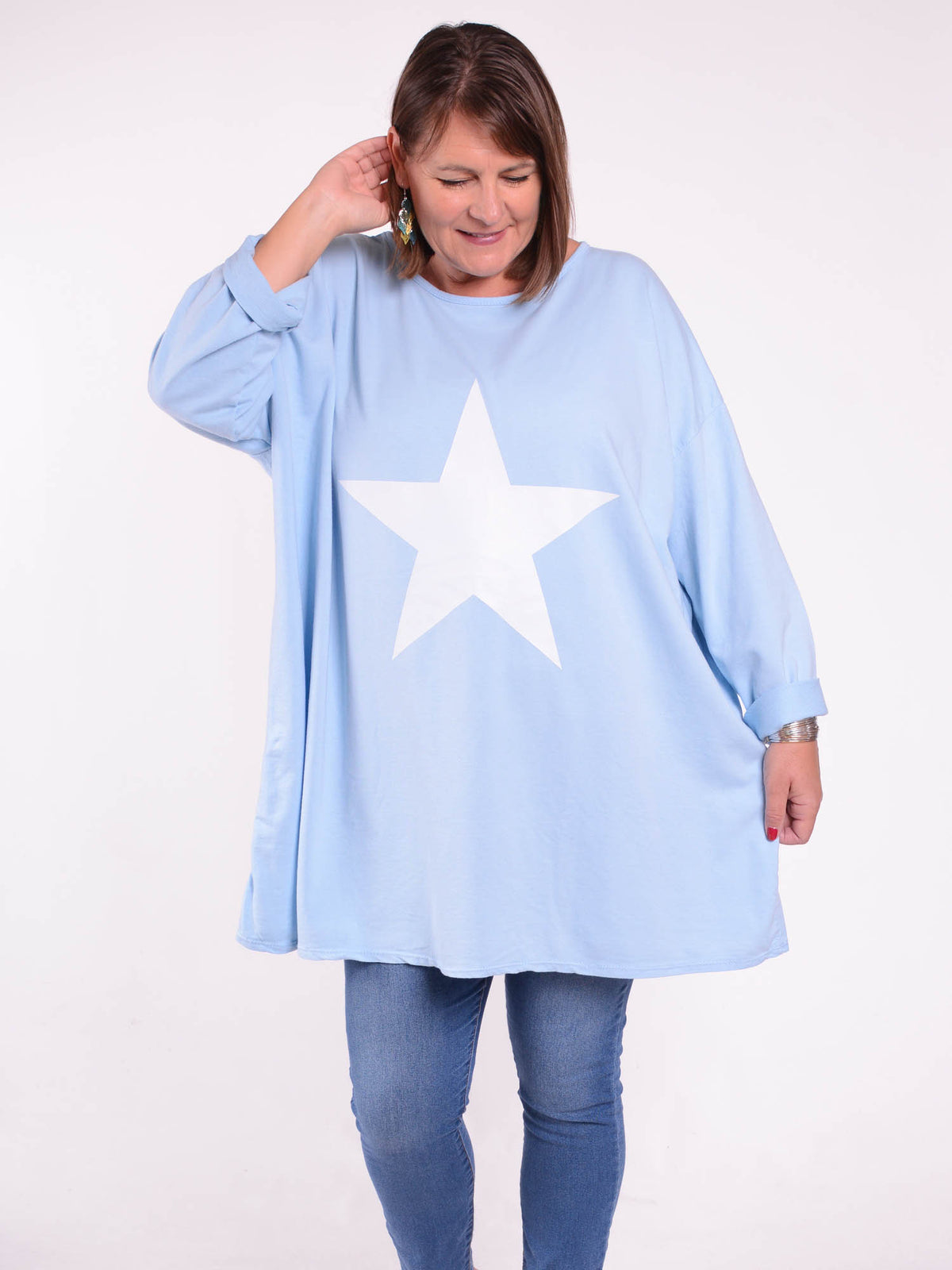 Oversized Star Sweatshirt - 9482S, Tops & Shirts, Pure Plus Clothing, Lagenlook Clothing, Plus Size Fashion, Over 50 Fashion