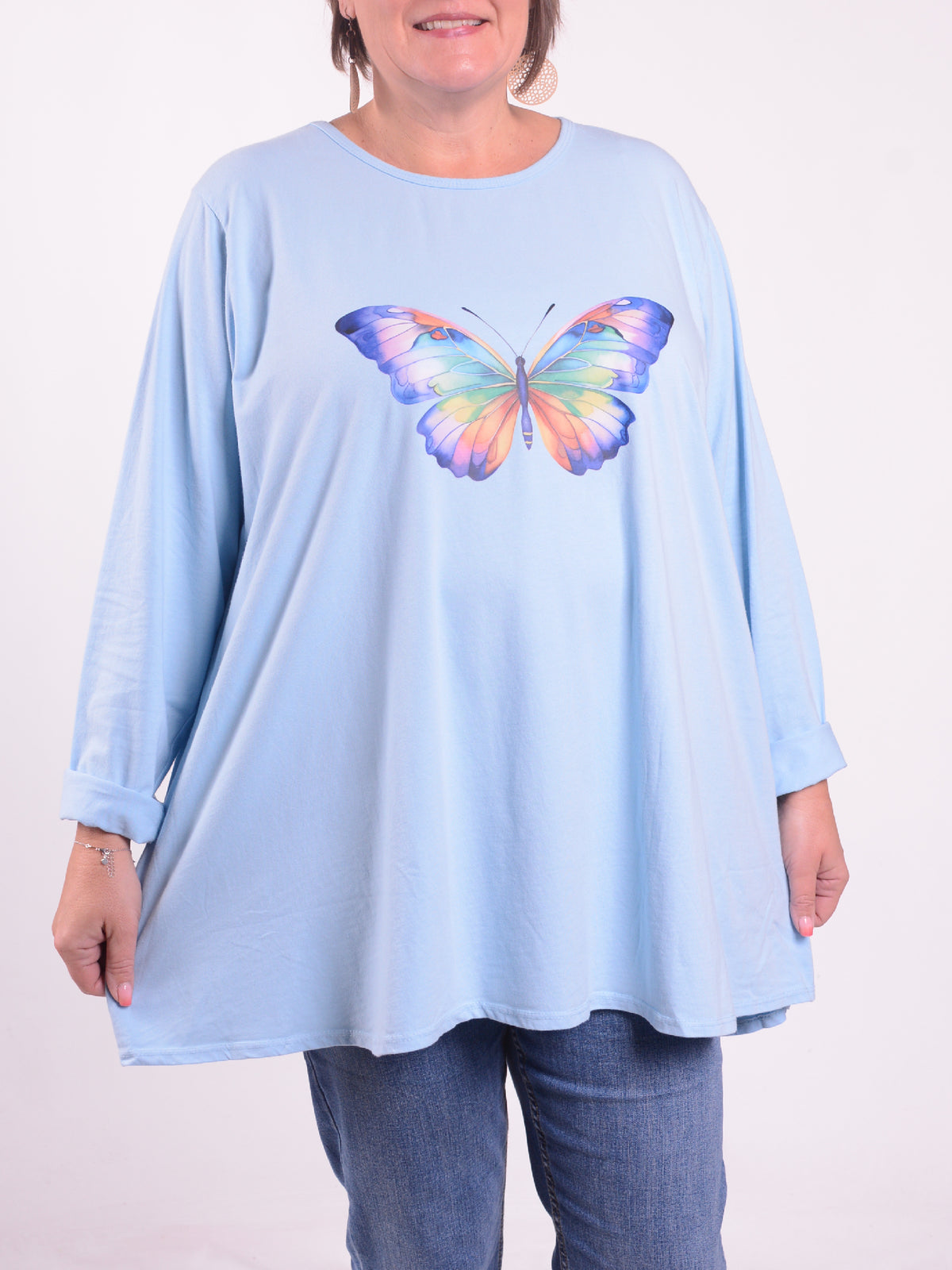 Butterflies Swing Top - 20516 BUTTERFLY, , Pure Plus Clothing, Lagenlook Clothing, Plus Size Fashion, Over 50 Fashion