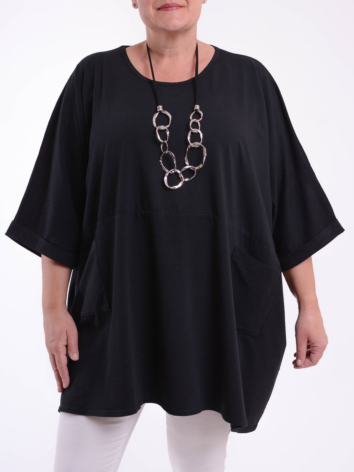 Lagenlook Oversized Jersey Cotton Tunic -10077C PLAIN, Tops & Shirts, Pure Plus Clothing, Lagenlook Clothing, Plus Size Fashion, Over 50 Fashion