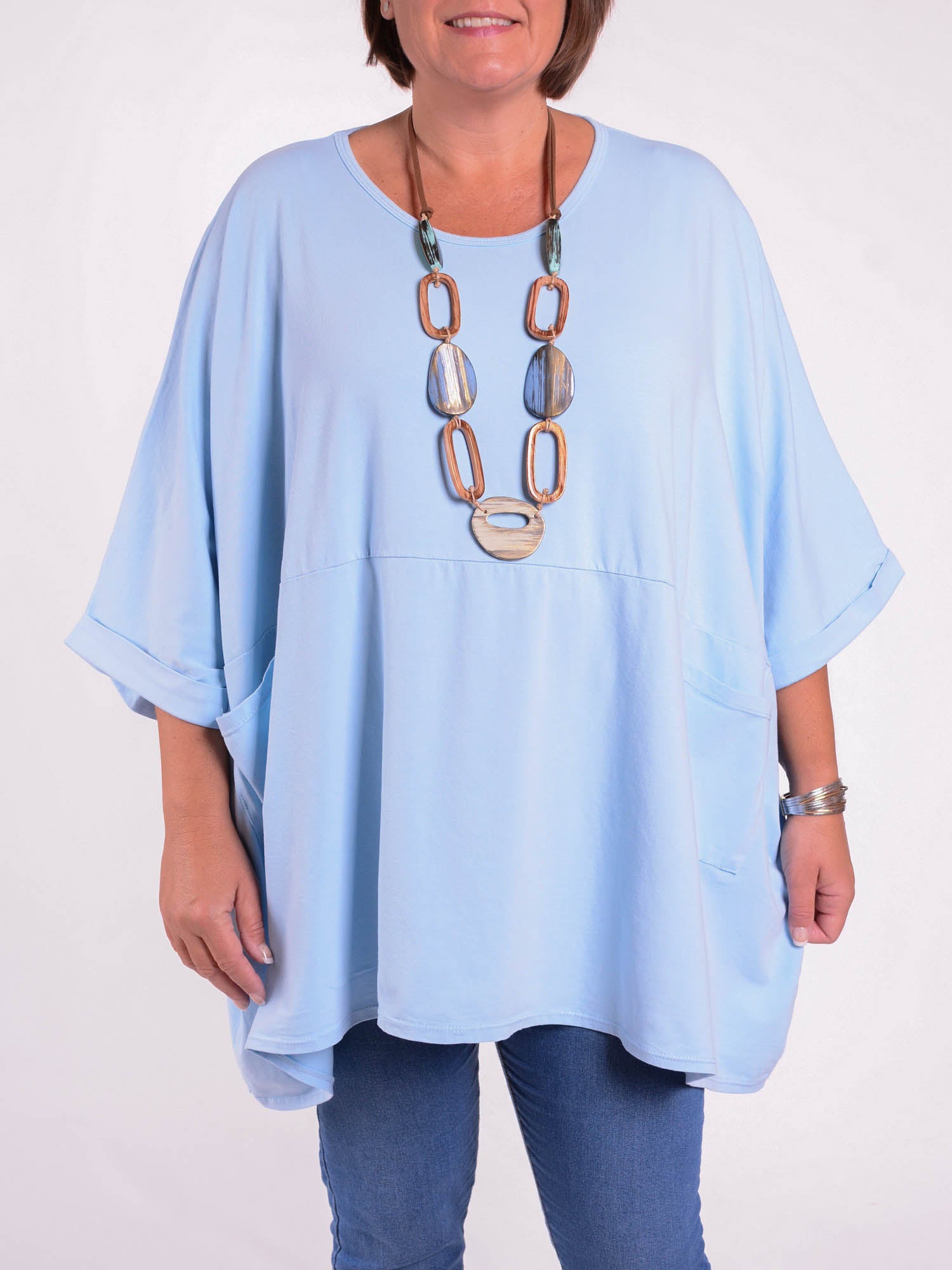 Lagenlook Oversized Jersey Cotton Tunic -10077C PLAIN, Tops & Shirts, Pure Plus Clothing, Lagenlook Clothing, Plus Size Fashion, Over 50 Fashion