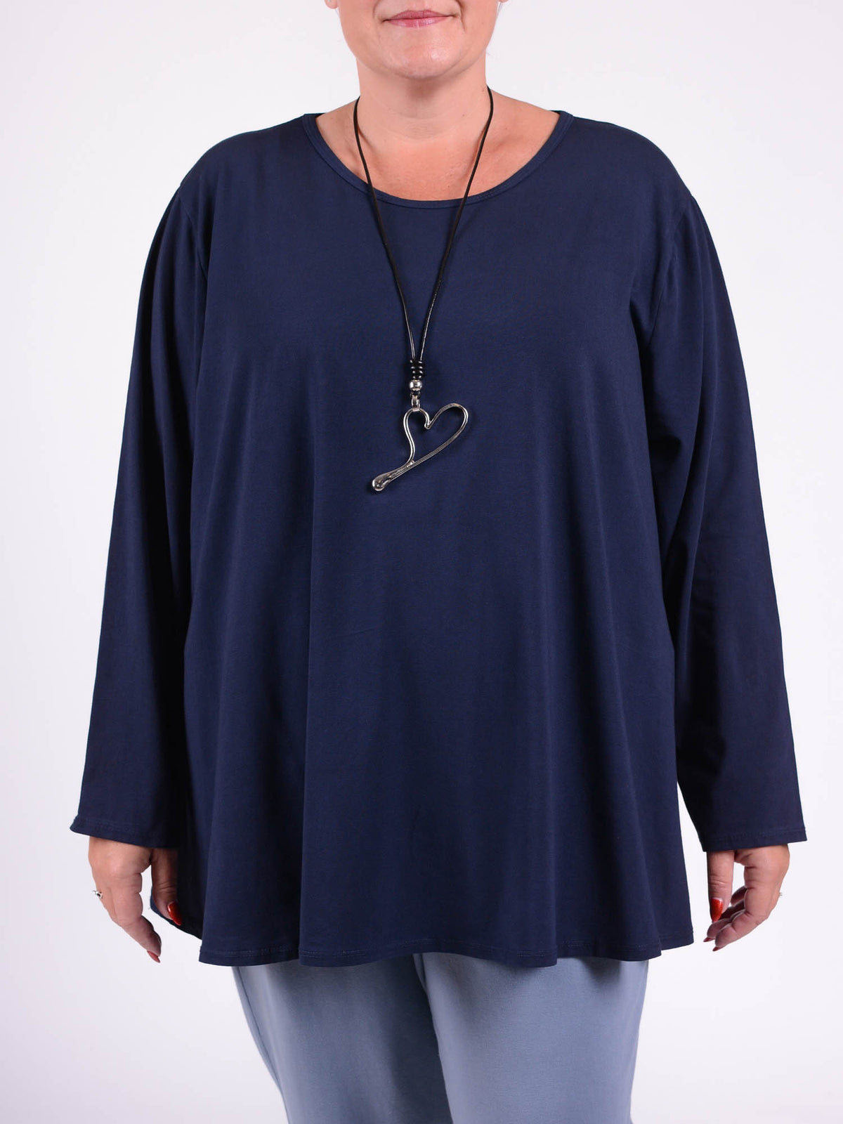 Cotton Swing Top - Round Neck 20516 LONG SLEEVE, Tops & Shirts, Pure Plus Clothing, Lagenlook Clothing, Plus Size Fashion, Over 50 Fashion