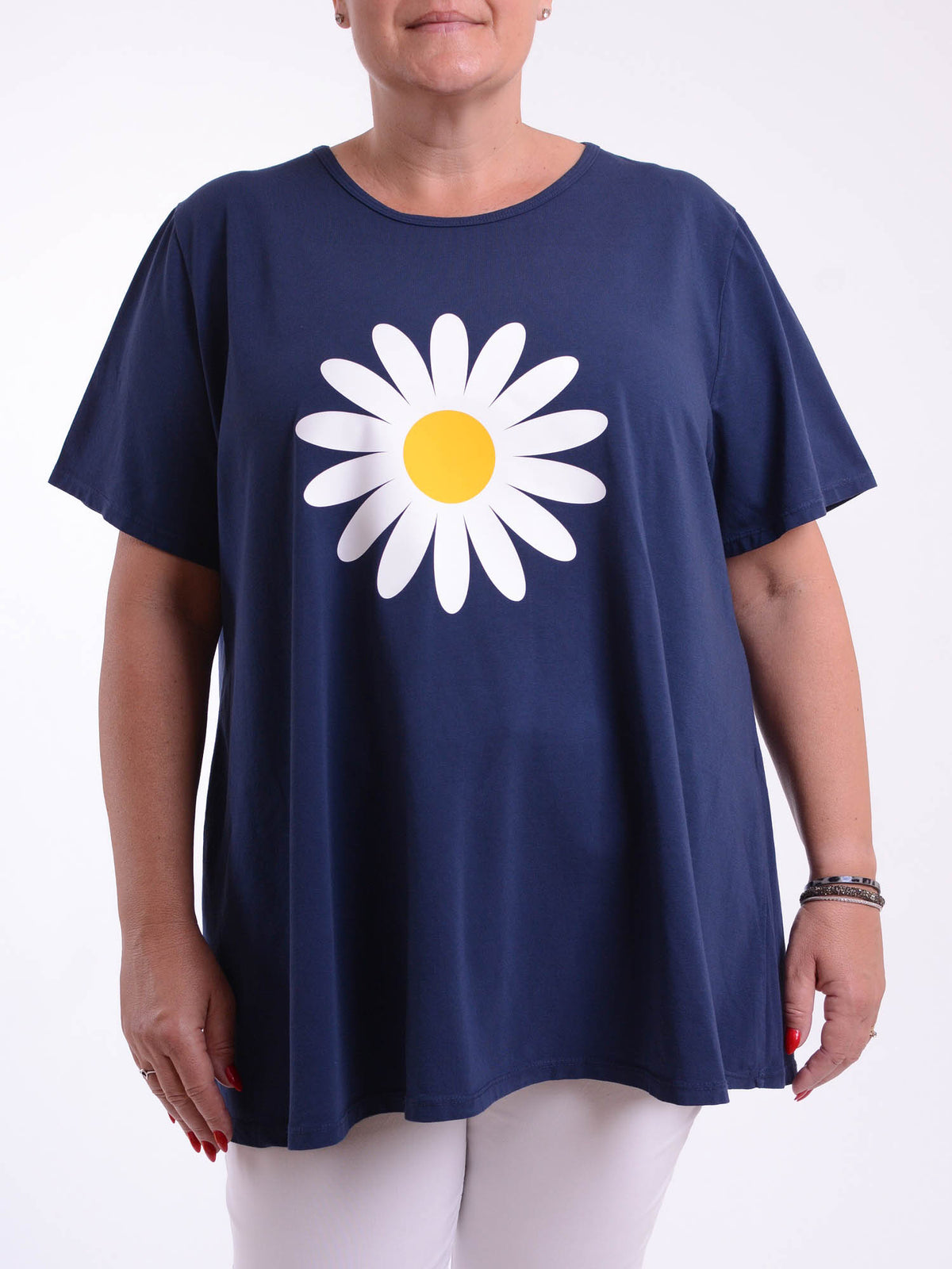 Basic Cotton Swing T Shirt - Round Neck 10516 BIG DAISY, Tops & Shirts, Pure Plus Clothing, Lagenlook Clothing, Plus Size Fashion, Over 50 Fashion