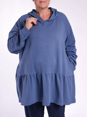 Cotton Frilled Hoodie - 10964, Tops & Shirts, Pure Plus Clothing, Lagenlook Clothing, Plus Size Fashion, Over 50 Fashion