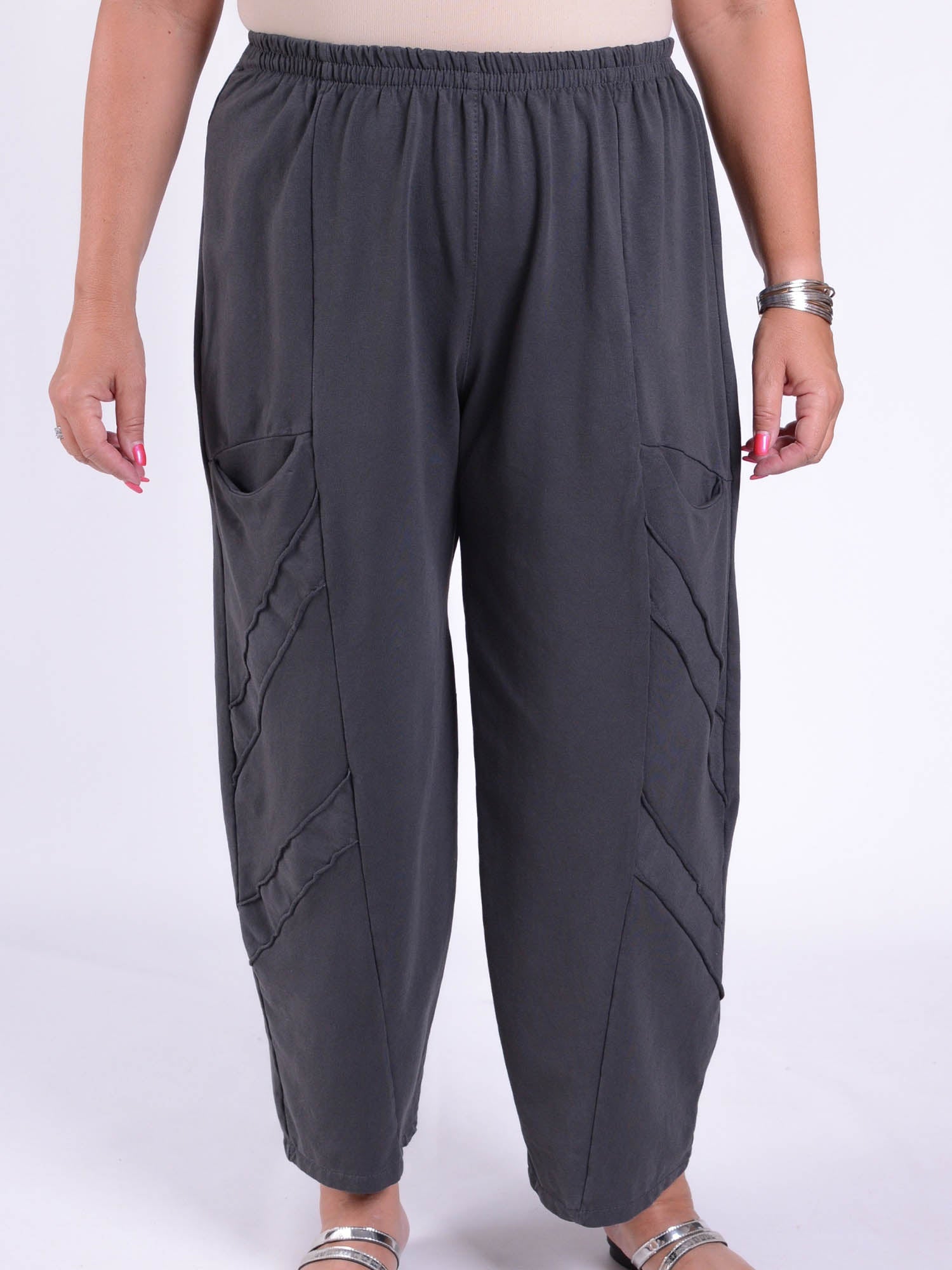 Lagenlook Heavy Cotton Trousers - 11273, Trousers, Pure Plus Clothing, Lagenlook Clothing, Plus Size Fashion, Over 50 Fashion