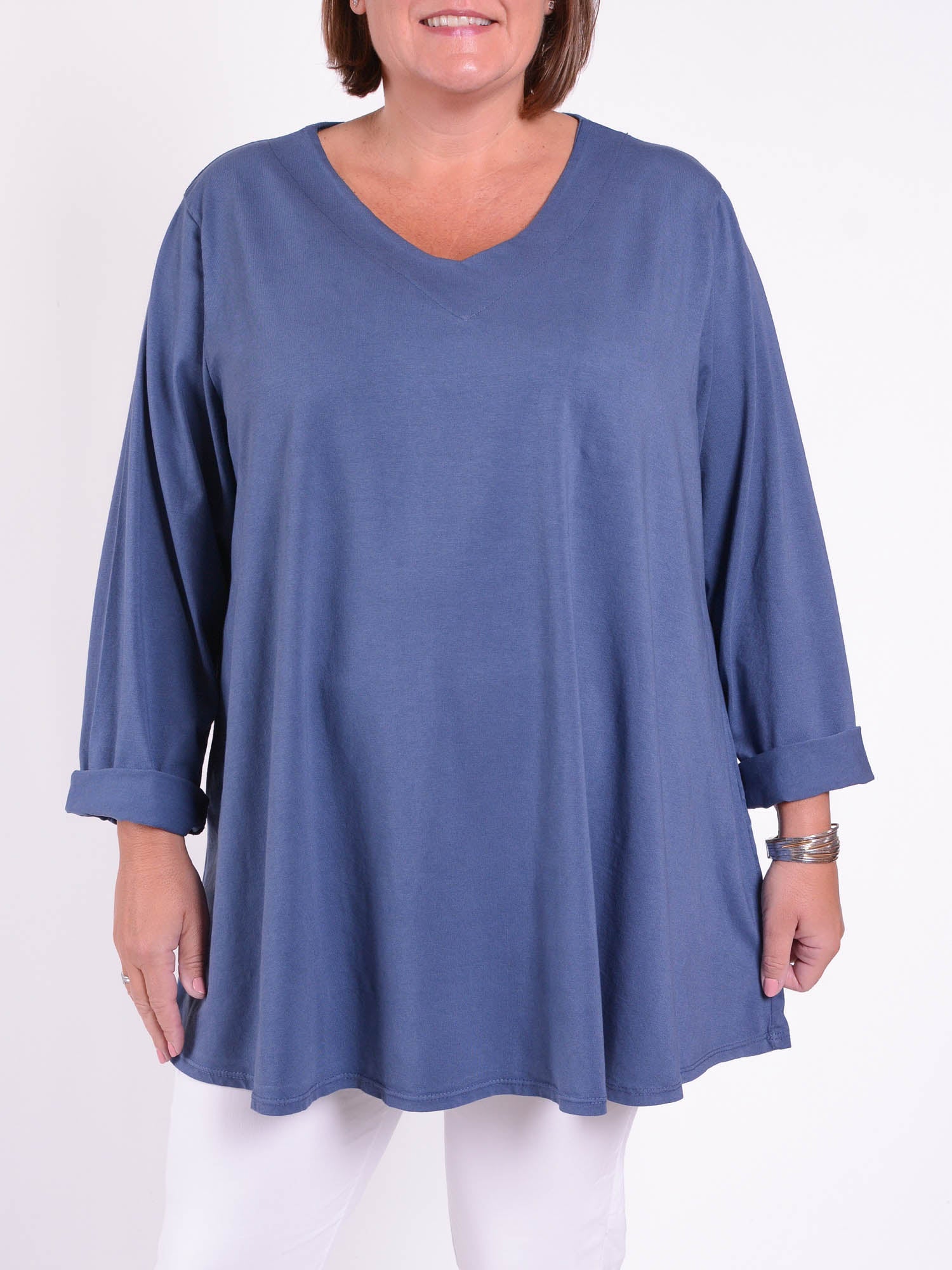 Cotton Swing Top V Neck 20520 LONG SLEEVE Pure Plus Clothing