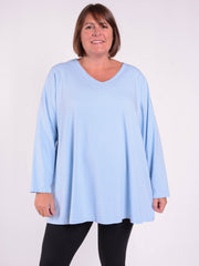 Cotton Swing Top - V Neck 20520 LONG SLEEVE, Tops & Shirts, Pure Plus Clothing, Lagenlook Clothing, Plus Size Fashion, Over 50 Fashion