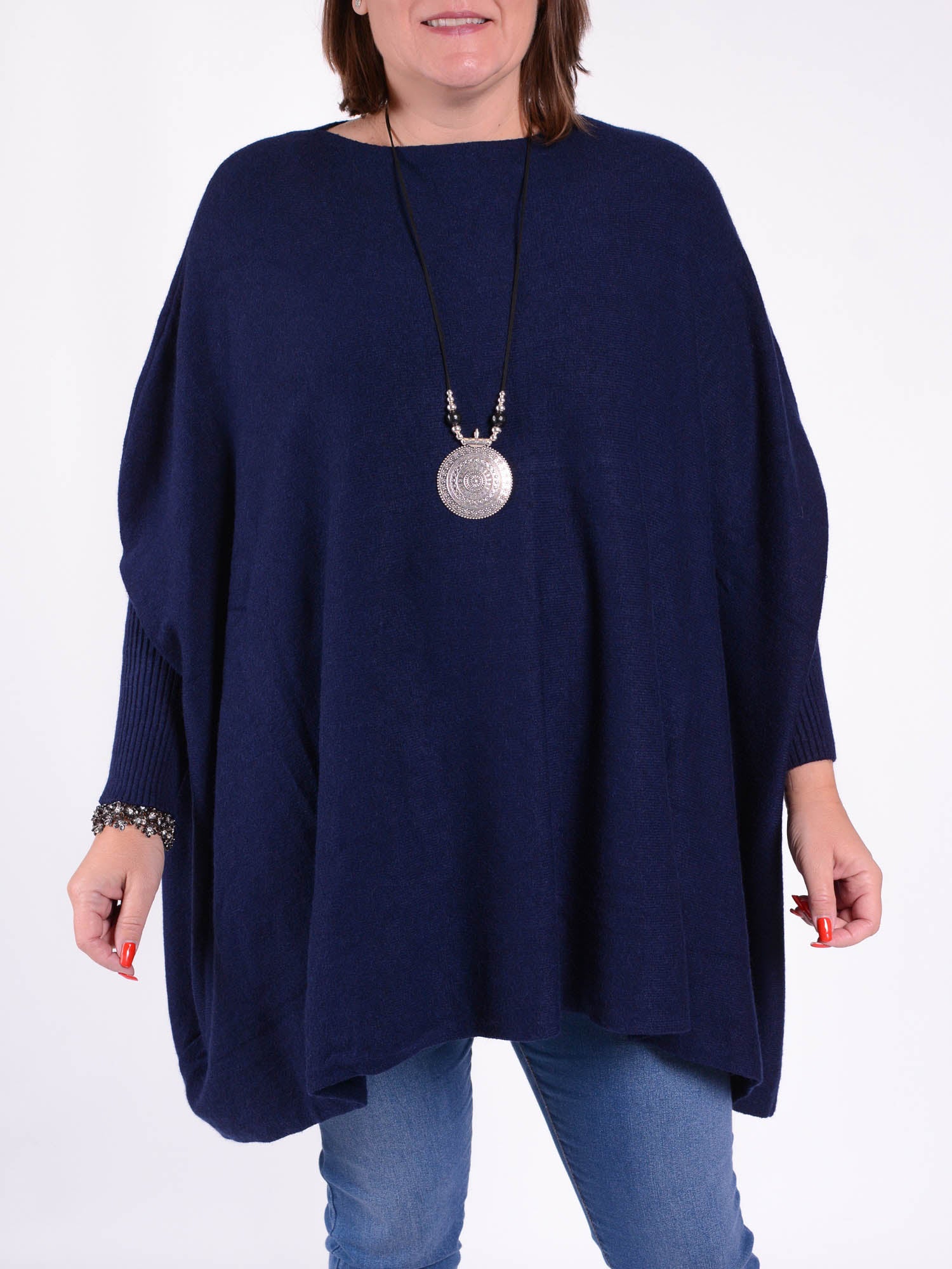 Soft Knit Batwing Sleeve Poncho Jumper 2700 Pure Plus Clothing