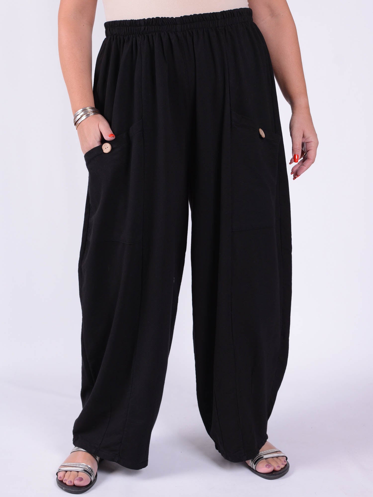 Lagenlook Wide Leg Trousers Cotton - 9461C, , Pure Plus Clothing, Lagenlook Clothing, Plus Size Fashion, Over 50 Fashion