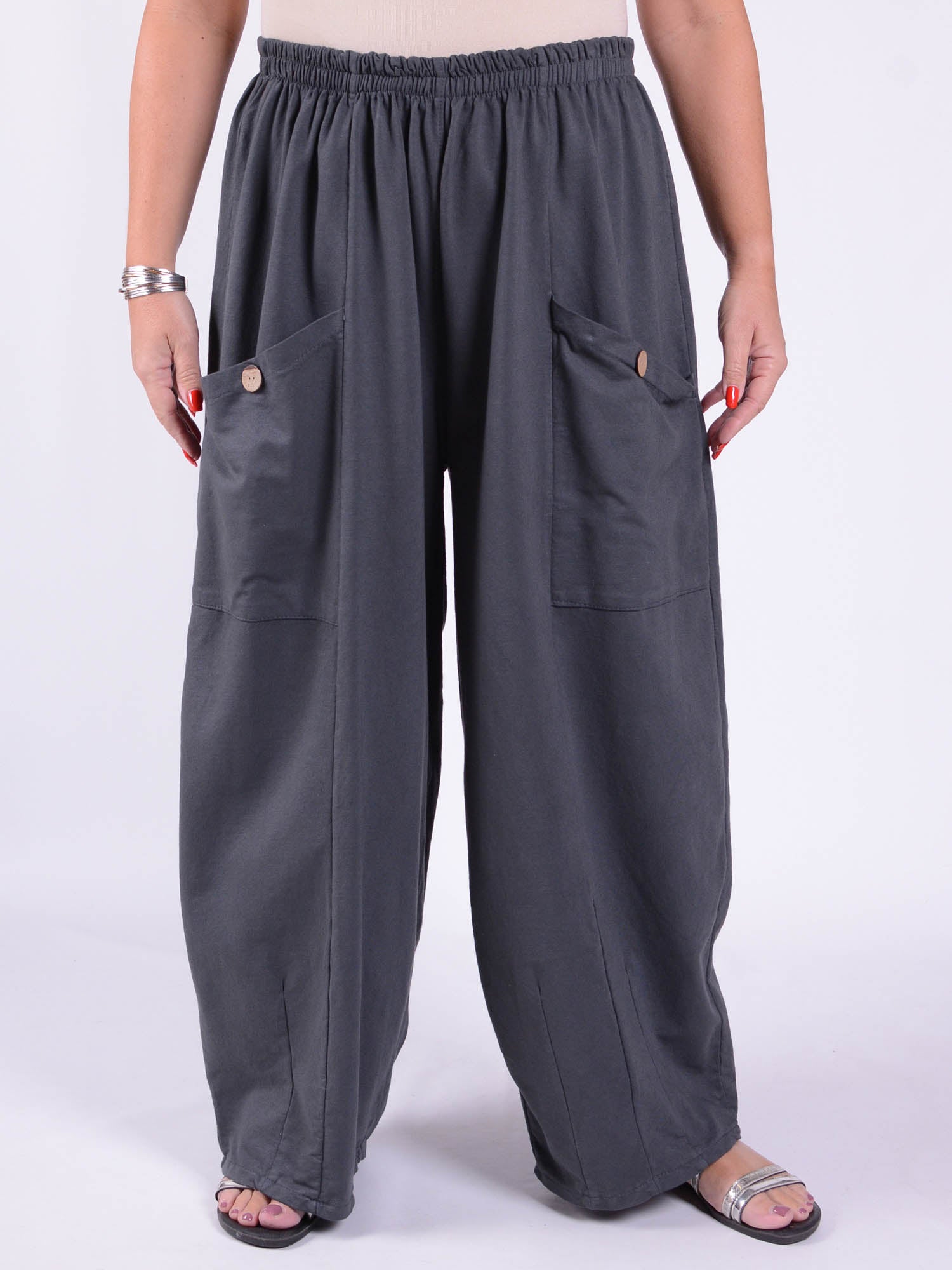 Lagenlook Wide Leg Trousers Cotton - 9461C, , Pure Plus Clothing, Lagenlook Clothing, Plus Size Fashion, Over 50 Fashion