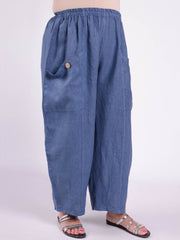 Plus Size Lagenlook Heavy Linen Deep Pocket Trousers - 9461, Trousers, Pure Plus Clothing, Lagenlook Clothing, Plus Size Fashion, Over 50 Fashion