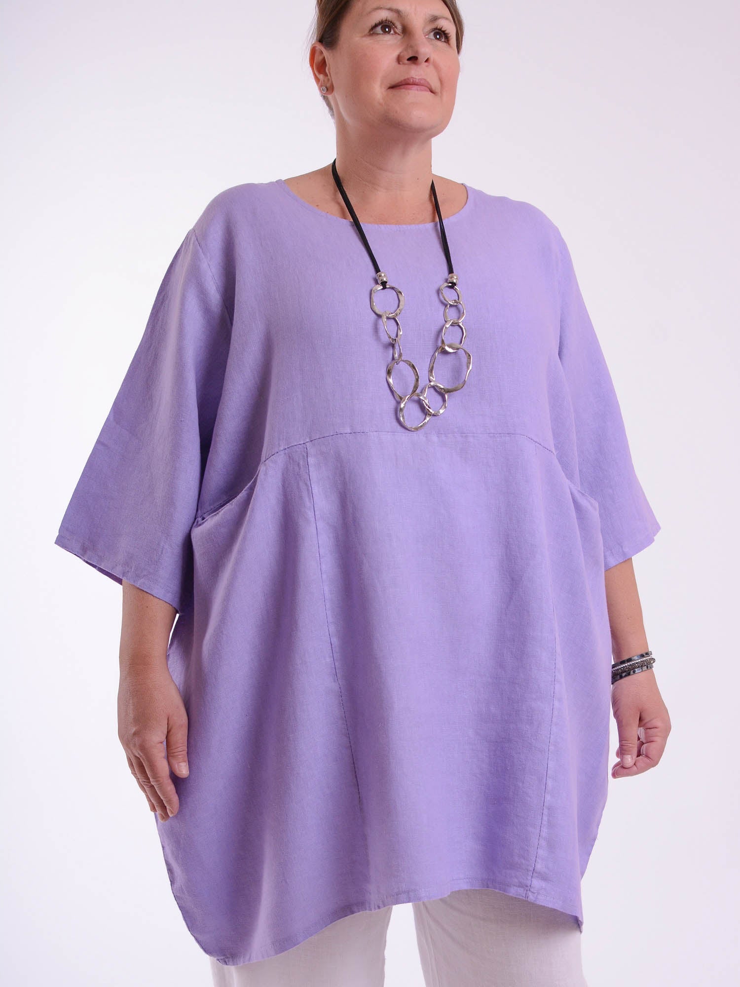 Heavy Linen Quirky Tunic - 9479, Tops & Shirts, Pure Plus Clothing, Lagenlook Clothing, Plus Size Fashion, Over 50 Fashion