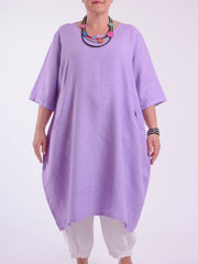 Lagenlook Basic Casual Tunic Dress - 9469 Linen, Dresses, Pure Plus Clothing, Lagenlook Clothing, Plus Size Fashion, Over 50 Fashion