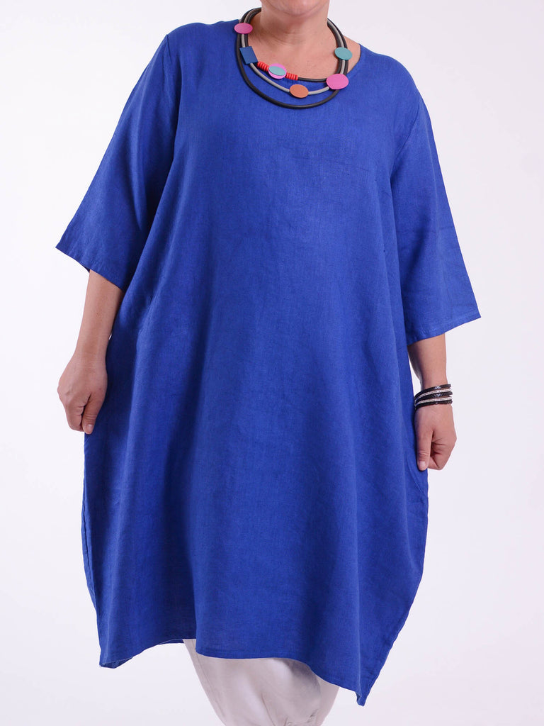 Lagenlook Basic Casual Tunic Dress - 9469 Linen | Pure Plus Clothing