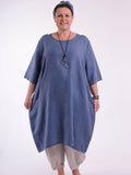 Lagenlook Basic Casual Tunic Dress - 9469 Linen, Dresses, Pure Plus Clothing, Lagenlook Clothing, Plus Size Fashion, Over 50 Fashion