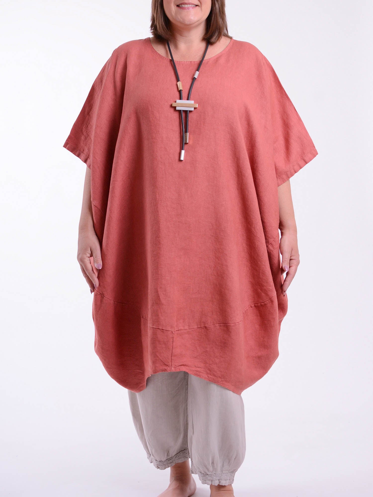 Lagenlook Linen Cocoon Dress - 9811, Dresses, Pure Plus Clothing, Lagenlook Clothing, Plus Size Fashion, Over 50 Fashion