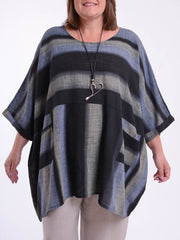 Lagenlook Oversized Cotton Striped Tunic -10077 STRIPE, Tops & Shirts, Pure Plus Clothing, Lagenlook Clothing, Plus Size Fashion, Over 50 Fashion