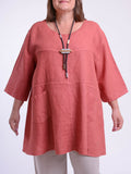 Heavy Linen Tunic - 105151, Tops & Shirts, Pure Plus Clothing, Lagenlook Clothing, Plus Size Fashion, Over 50 Fashion