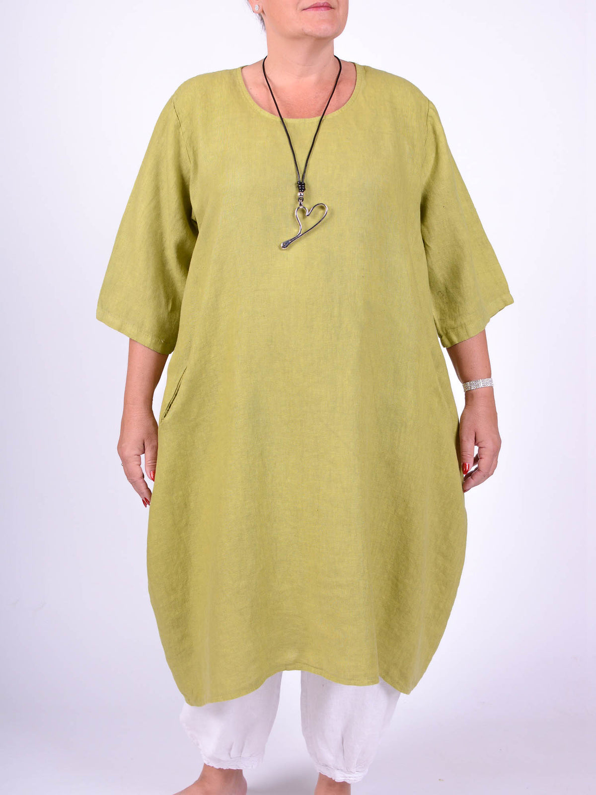 Lagenlook Basic Casual Tunic Dress - 9469 Linen, Dresses, Pure Plus Clothing, Lagenlook Clothing, Plus Size Fashion, Over 50 Fashion