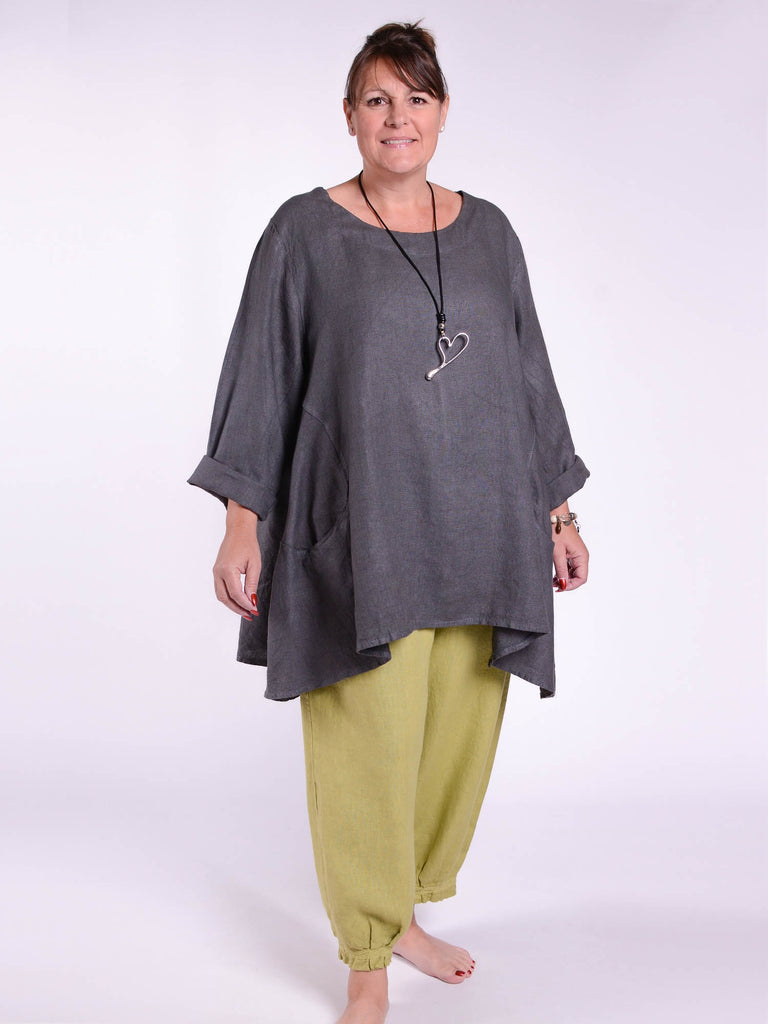 Lagenlook Heavy Linen Quirky Tunic - 9415 | Pure Plus Clothing