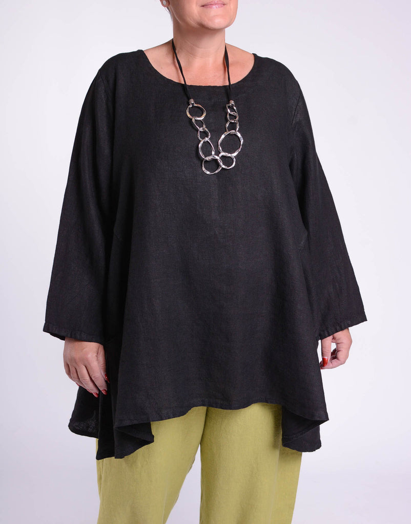 Lagenlook Heavy Linen Quirky Tunic - 9415 | Pure Plus Clothing