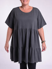 Cotton Tiered Tunic - 10955, Tops & Shirts, Pure Plus Clothing, Lagenlook Clothing, Plus Size Fashion, Over 50 Fashion