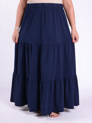 Lagenlook Tiered Cotton Maxi Skirt - 10963, Skirts, Pure Plus Clothing, Lagenlook Clothing, Plus Size Fashion, Over 50 Fashion