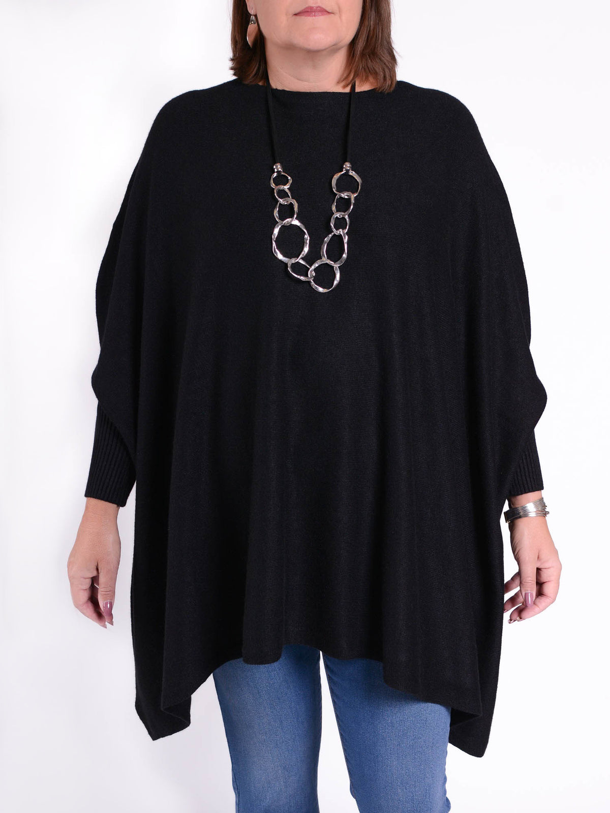 Soft Knit Batwing Sleeve Jumper  - 2700, Jumpers & Cardigans, Pure Plus Clothing, Lagenlook Clothing, Plus Size Fashion, Over 50 Fashion