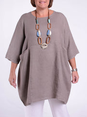Heavy Linen Quirky Tunic - 9479, Tops & Shirts, Pure Plus Clothing, Lagenlook Clothing, Plus Size Fashion, Over 50 Fashion