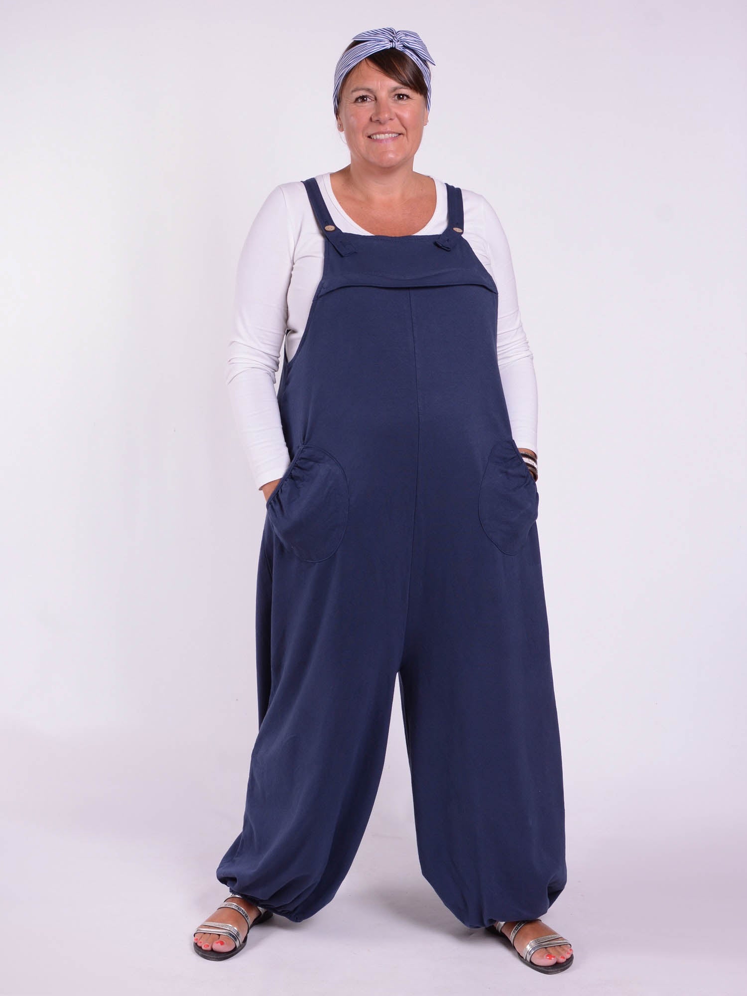 Lagenlook Cotton Dungarees - 8334, Trousers, Pure Plus Clothing, Lagenlook Clothing, Plus Size Fashion, Over 50 Fashion