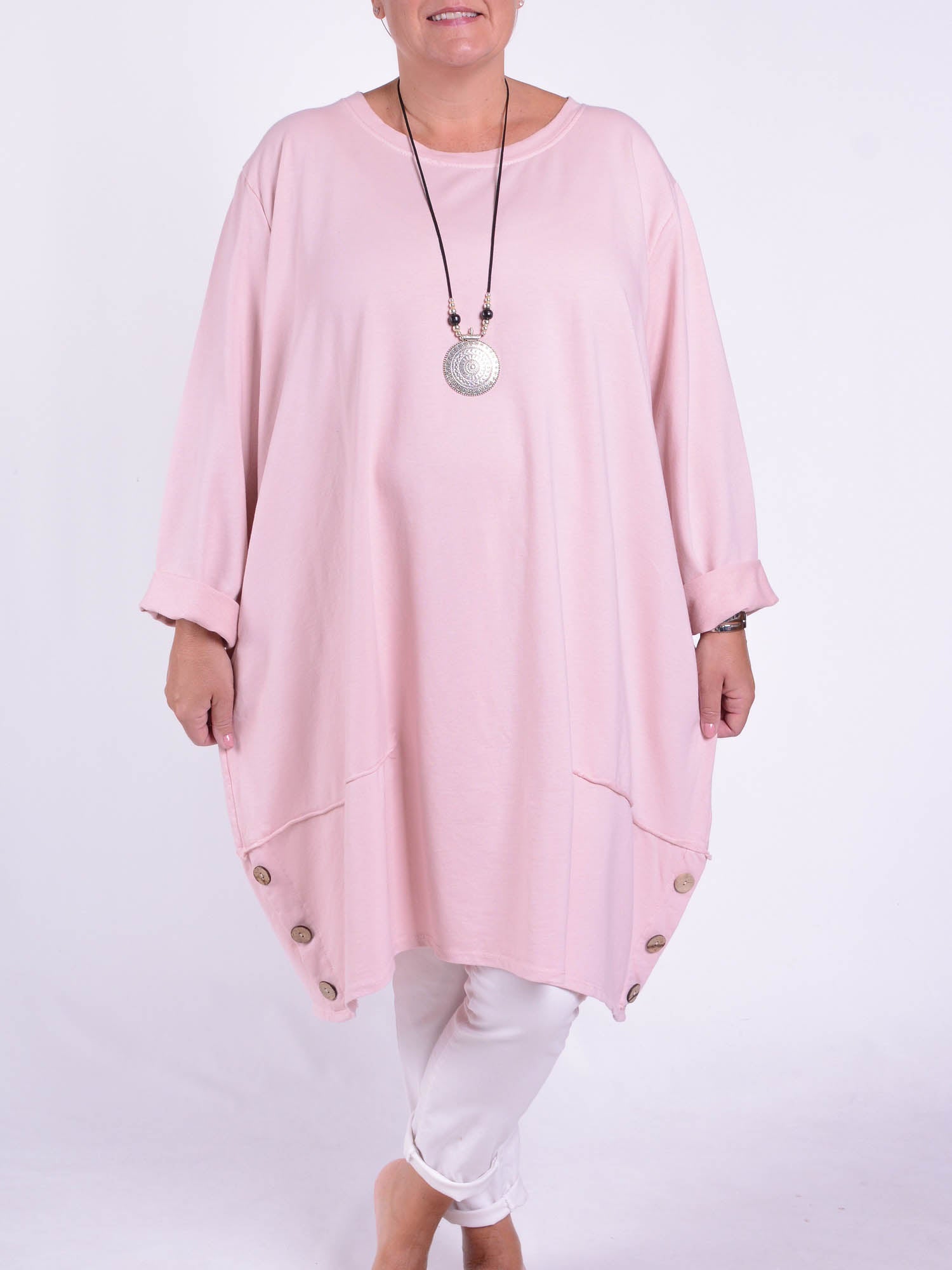 Lagenlook Buttoned Hem Dress - 10667 Pure Plus Clothing Lagenlook Buttoned Hem Dress - 10667 Pure Plus Clothing