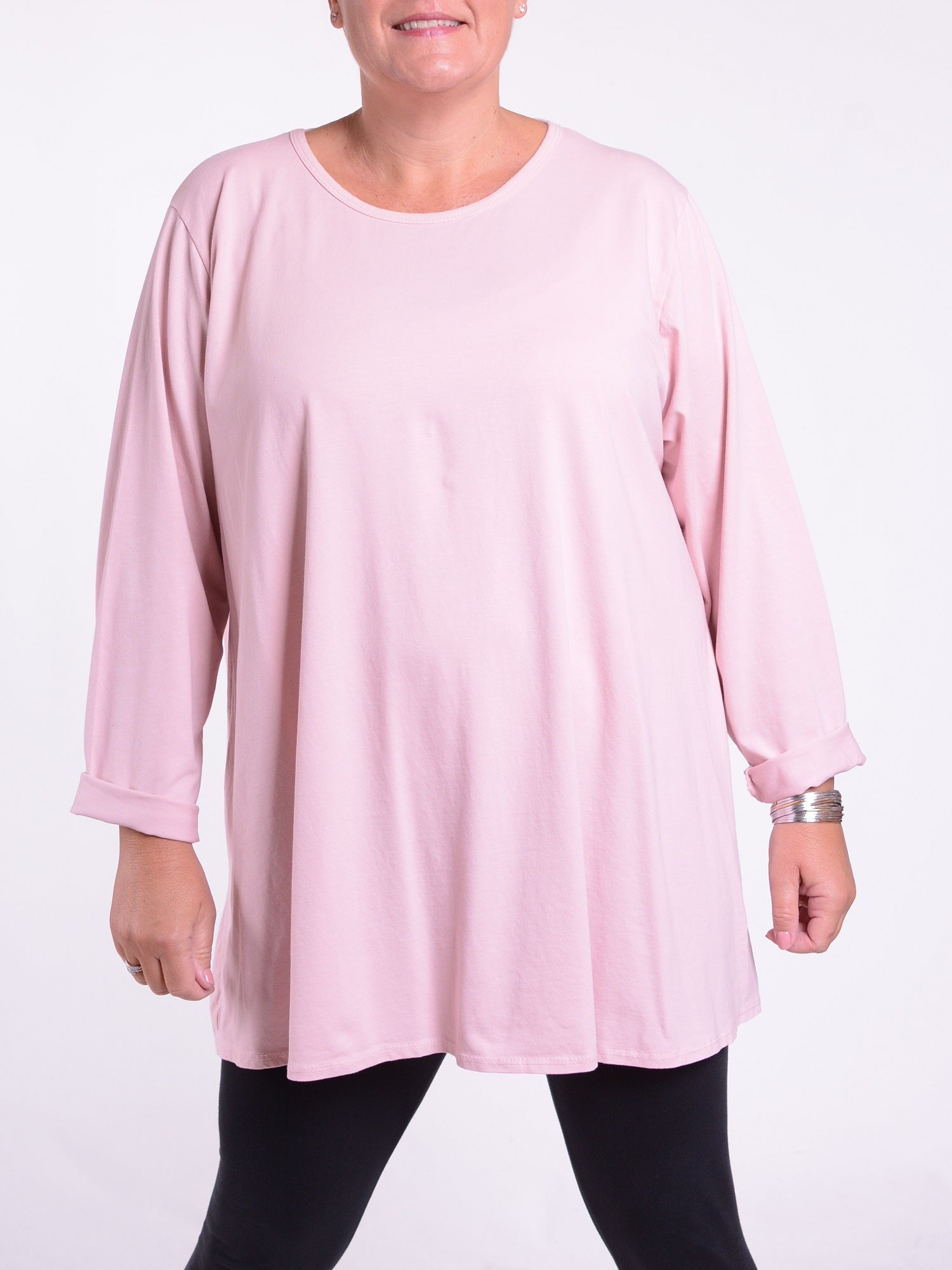Cotton Swing Top - Round Neck 20516 LONG SLEEVE, Tops & Shirts, Pure Plus Clothing, Lagenlook Clothing, Plus Size Fashion, Over 50 Fashion