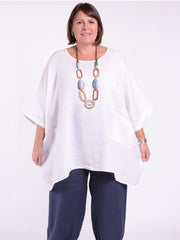 Lagenlook Oversized Linen Tunic -10077 LINEN, , Pure Plus Clothing, Lagenlook Clothing, Plus Size Fashion, Over 50 Fashion