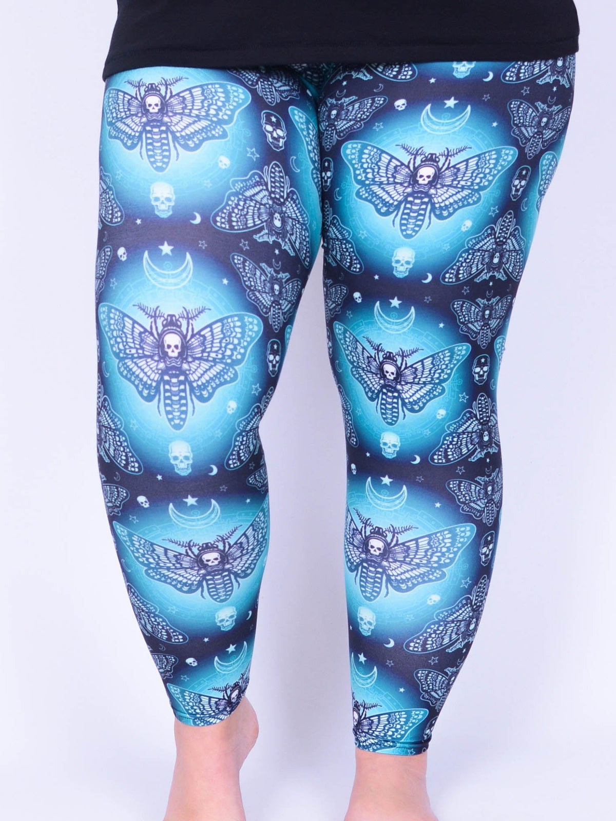 Leggings - Dragonfly Skulls - L19, Trousers, Pure Plus Clothing, Lagenlook Clothing, Plus Size Fashion, Over 50 Fashion
