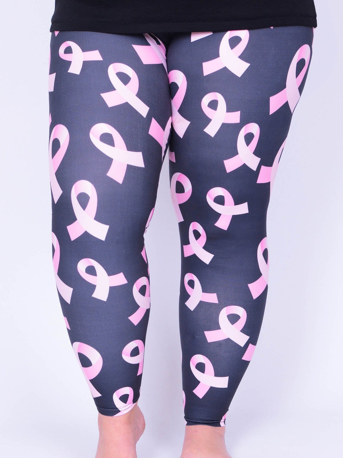 Leggings - Pink Ribbons - L29, Trousers, Pure Plus Clothing, Lagenlook Clothing, Plus Size Fashion, Over 50 Fashion