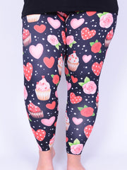Leggings - Cupcakes and hearts - L30, Trousers, Pure Plus Clothing, Lagenlook Clothing, Plus Size Fashion, Over 50 Fashion