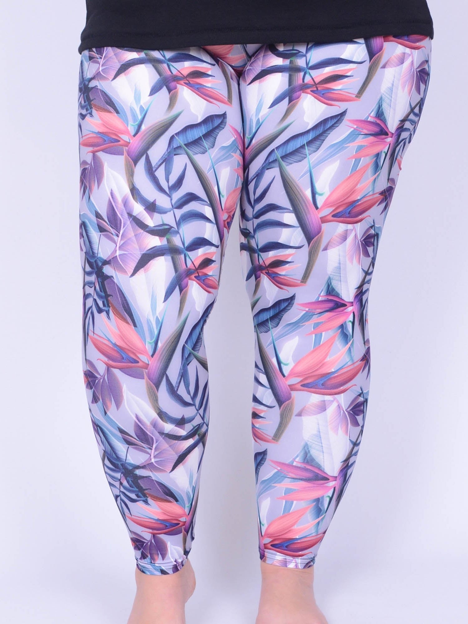 Leggings - Tropical Grey - L32, Trousers, Pure Plus Clothing, Lagenlook Clothing, Plus Size Fashion, Over 50 Fashion
